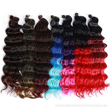 Wholesale Water Wave Curly Crochet hair Ocean Wave Deep Wave FreeTress Synthetic Hair Braids Crochet braid